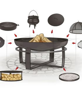 Bol à feu VIKING, 80cm de diamètre, acier, CookKing, 111262