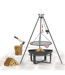 Braséro VIKING 80cm complet multifonction CookKing PACK-111262-3