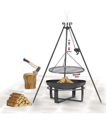 Braséro VIKING 80cm complet multifonction CookKing PACK-111262-3