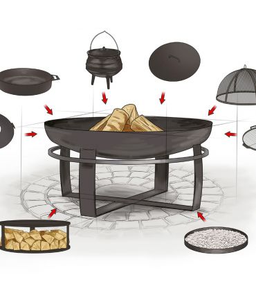 Braséro VIKING 80cm plaque cuisson grille incluse CookKing PACK-111262-2