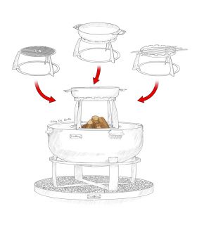 Braséro VIKING XXL 80cm grande capacité grille CookKing PACK-111562-1