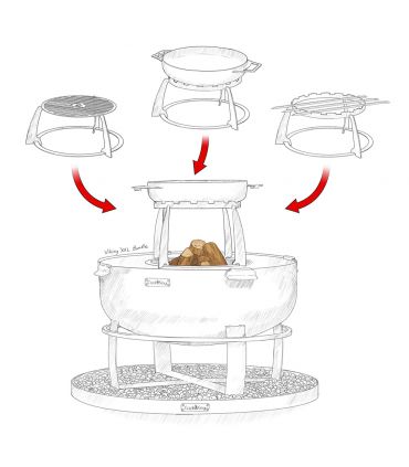 Braséro VIKING XXL 80cm grande capacité grille CookKing PACK-111562-1