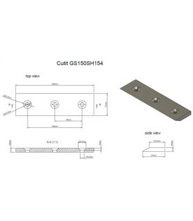 Couteau 200×57×10 mm broyeur DAEWOO DAFWC600 DA04-WC0411-000409-00-007