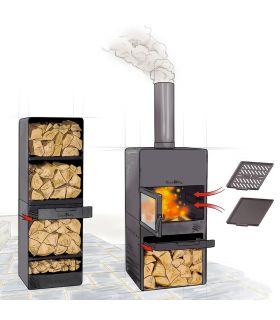 Cheminée extérieure acier robuste VENTO grille incluse CookKing PACK-111501DG