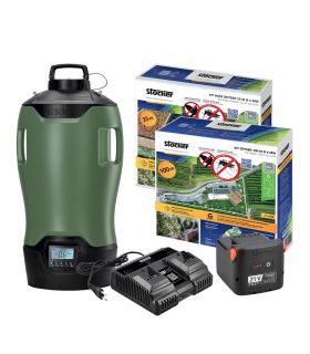 Pack nébuliseur anti-moustique e-25 ml 21V + Kit Geyser 125m de tuyau + Batterie 4,0Ah + Chargeur rapide 21V STOCKER PA