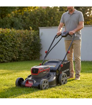 Tondeuse à gazon électrique tractée, lame 50 cm, 41 minutes d'autonomie - POPSTER BLM236H-S21 PACK
