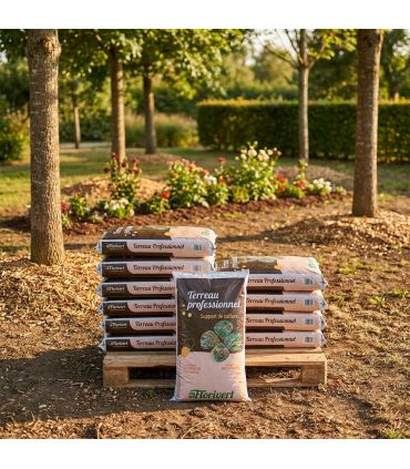 Palette de 10 sacs de 70 l de terreau prêt à l'emploi Fleurissement PAE Florivert NEG01617-10x70