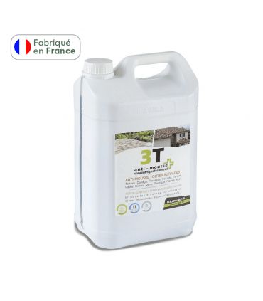 Antimousse concentré 3T 5 litres à diluer pour 1000 m² de traitement toit toiture mur et sol