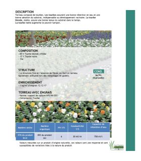 Terreau pour plantes vertes et fleurs Flori Horticole 70L, structure fine - Florivert NEG01644