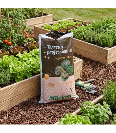 Pack de 10 sacs de terreau français pour plantes vertes et fleurs Flori Horticole 70L NEG01644-10x70