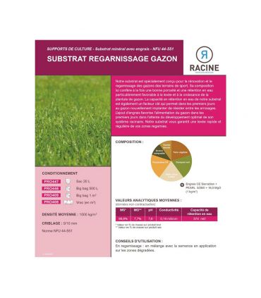 Terreau substrat pour regarnissage gazon pour sol sportif 10 sacs 20l - PRO447-10x20