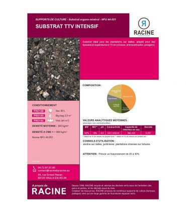 Substrat TTV semi intensif sac de 50 litres PRO166