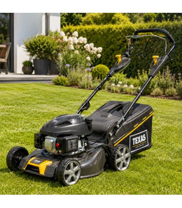 Tondeuse thermique tractée 196 cc, coupe mulching 53cm, bac ramassage 65 litres - TEXAS Premium 5320TR/W