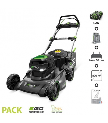 Tondeuse gazon batterie Tractée Egopower carter acier 50 cm Batterie 5 Ah et chargeur rapide inclus LM2021-SP