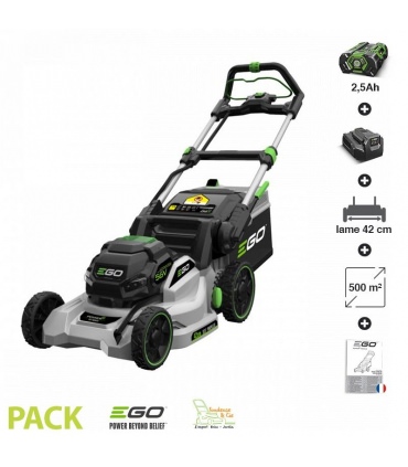 Tondeuse électrique tractée à batterie EGO Power+ coupe 42 cm pack batterie chargeur - LM1701E-SP
