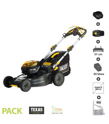 Tondeuse a gazon electrique autotractée sur batterie 58 V coupe 51cm Texas LMZ 5800TR chargeur et batterie inclus