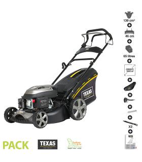 Tondeuse thermique autopropulsée 140cc 4,4cv coupe 46cm coupe mulching pack accessoires TEXAS RL460TR/W