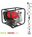 Pompe à eau thermique 5,6Cv 212cm3 débit 60000 l/h LEA LE71212-80 raccord 3 pouces