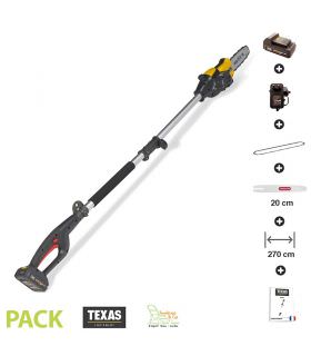 Elagueuse sans fil sur perche guide Oregon pack chargeur et batterie 18v inclus Texas Smart CS200
