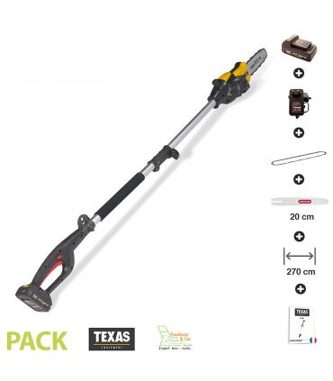 Elagueuse sans fil sur perche guide Oregon pack chargeur et batterie 18v inclus Texas Smart CS200
