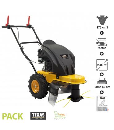 Tondeuse débroussailleuse à roues tractées 3,9 cv 173 cm3 coupe 60cm TEXAS ProTrim600TR