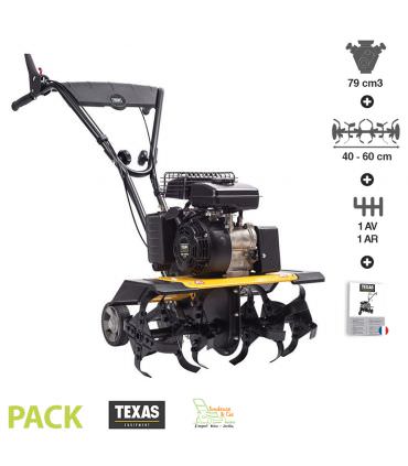 Motobineuse thermique 79 cm3 1,9 cv 2 vitesses travail 40 à 60cm TEXAS Lilli 365TG