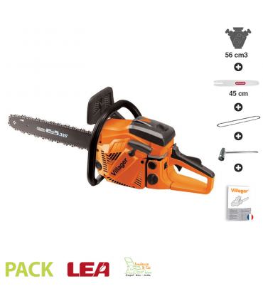 Tronçonneuse thermique 3,2cv 56cc guide 45 cm Villager VGS 560 E