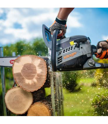 Tronçonneuse thermique 3cv 51cc guide 45 cm système antivibration Villager VGS 5032 PE