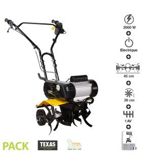 Motobineuse électrique 2000 watts largeur travail 45cm Texas ELTEX2000 Motobineuse électrique 2000 watts largeur travail 45cm Texas ELTEX2000
