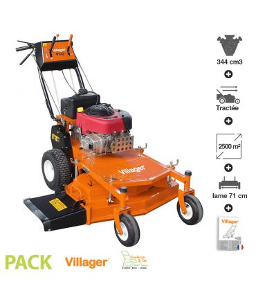 Tondeuse débroussailleuse thermique pro 9,2 cv Briggs Stratton 344 cm3 VILLAGER V722
