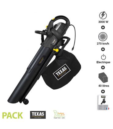 Souffleur aspirateur broyeur de feuilles électrique 3000W 840m3/h couteau aluminium TEXAS BVX3000P