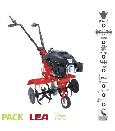 Motobineuse thermique 4 temps 5,5 cv 173 cc 6 fraises travail 60cm LEA LE41175-60W