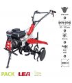 Motoculteur thermique tracté 212cc travail jusqu'à 102cm 2 vitesses AV – 1 AR guidon ajustable LEA LE42212-97W21