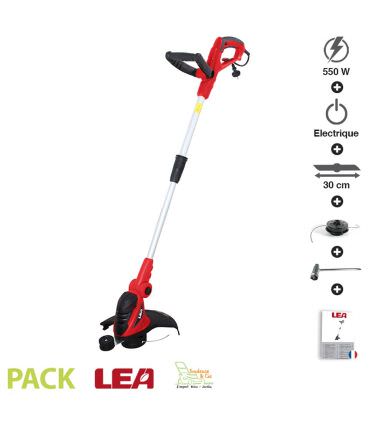Coupe herbe électrique manche réglable et tête pivotante 550W coupe 30cm LEA LE2056