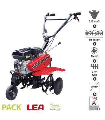 Motobineuse thermique transformable 212cc 5,6cv 2 vitesses AV 1 AR fraisage jusqu'à 88cm LEA LE42212-80W21