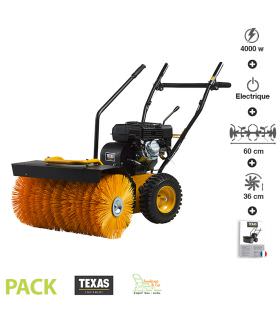 Balayeuse thermique brosse rotative 5,4cv largeur travail 3AV + 1AR 60cm Texas Sweep 650TG Balayeuse thermique brosse rotative 5,4cv largeur travail 3AV + 1AR 60cm Texas Sweep 650TG