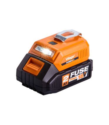 Chargeur d'appareils mobiles sans fil électrique sur batterie 18V 2A en courant de sortie avec batterie et chargeur Fuse VLN 992