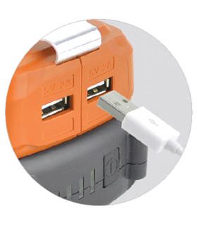 Chargeur d'appareils mobiles sans fil électrique sur batterie 18V 2A en courant de sortie avec batterie et chargeur Fuse VLN 992