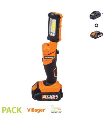 Lampe d’inspection électrique sans fil 18V pliante et tournante 180° avec batterie et chargeur Fuse VLN 9120.