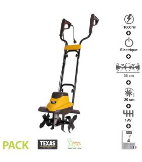 Motobineuse électrique 1000 watts largeur travail 36cm Texas ELTEX1000