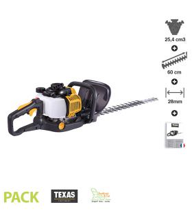 Taille haies 2 temps 22,5cm3 lame 60cm poignée tournante 180° Texas HTD2600