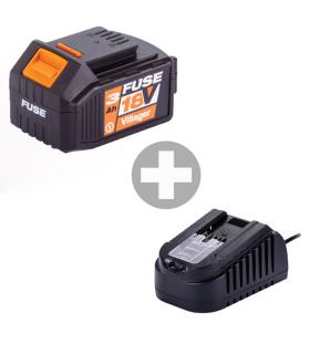 Batterie Lithium ion 18 volts 3Ah avec chargeur 1.65A Villager Fuse