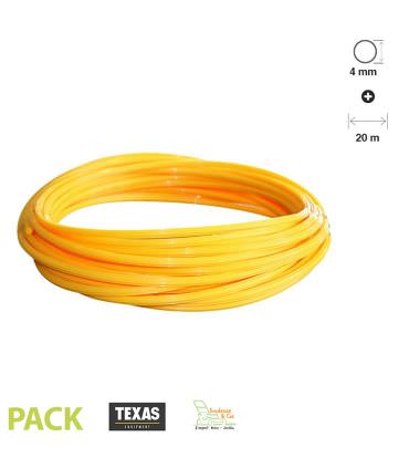 Fil débroussailleuse rond 4 mm ultra-résistant 20 mètres jaune TEXAS