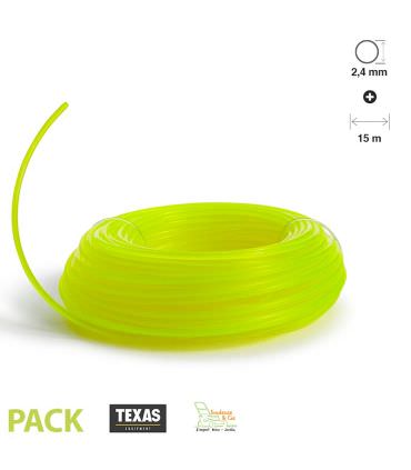 Fil pour rotofil et coupe bordure fluo rond 2,4 mm TEXAS