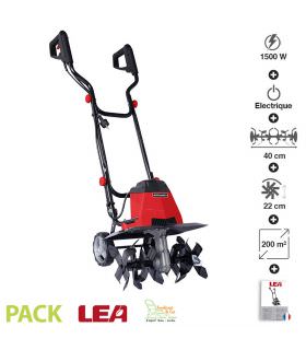 Motobineuse électrique 1500 W RIWALL LEA 6 fraises largeur de travail 40 cm LE40150-40W Motobineuse électrique 1500 W RIWALL LEA 6 fraises largeur de travail 40 cm LE40150-40W
