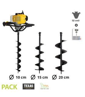 Pack tarière 52cc 3 mèches 10 15 20cm TEXAS EA5300 Pack tarière 52cc 3 mèches 10 15 20cm TEXAS EA5300