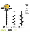 Pack tarière 52cc 3 mèches 10 15 20cm TEXAS EA5300