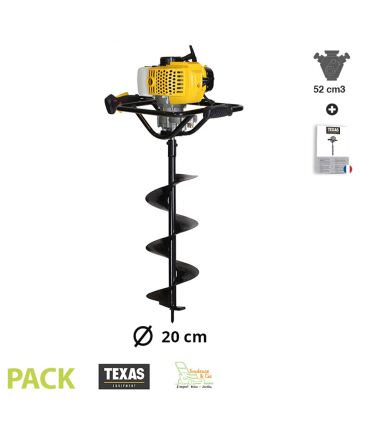 Tarière foreuse essence 52cc TEXAS EA5300 vrille 200mm