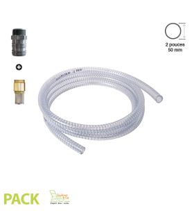 Tuyau d'aspiration PVC 2 pouces-50 mm 5 mètres Tuyau d'aspiration PVC 2 pouces-50 mm 5 mètres