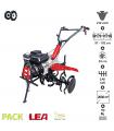 Motoculteur thermique avec roues pneumatiques travail 102cm vitesses 2AV-1AR LEA LE42212-97W21
